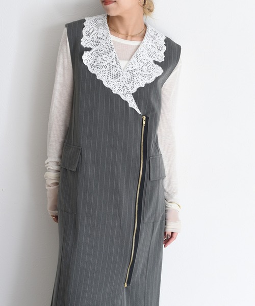 レースカラーZIPストライプジャンスカ Eimee Law│Eimee Law & LHELBIE