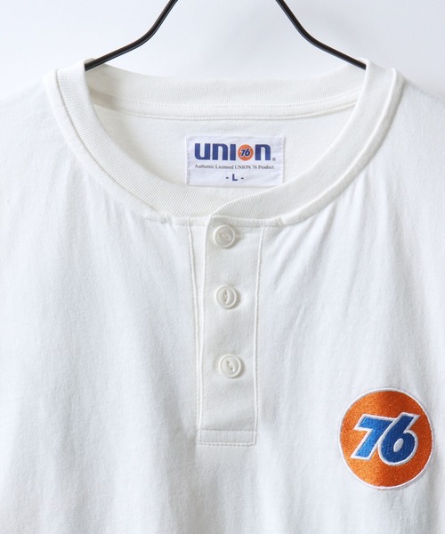 76(セブンティシックス)の「76Lubricants/ナナロクルブリカンツ オーバーサイズ ワッペン刺繍 ヘンリーネック ロンT 長袖Tシャツ(Tシャツ/カットソー・メンズ・ホワイト/ダークグリーン/イエロー/ブラック・L/M)」の15枚目の写真