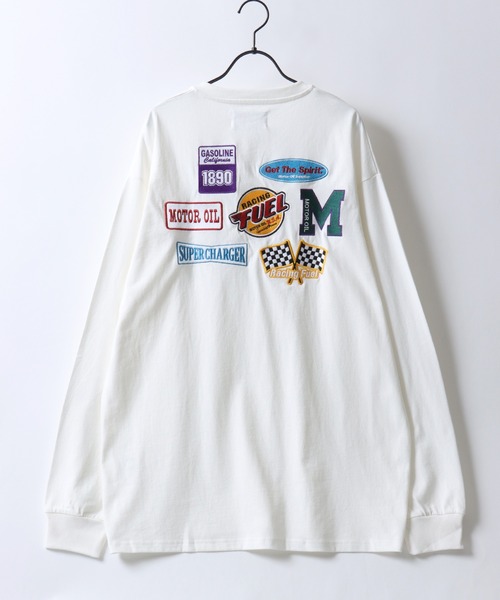76(セブンティシックス)の「76Lubricants/ナナロクルブリカンツ オーバーサイズ ワッペン刺繍 ヘンリーネック ロンT 長袖Tシャツ(Tシャツ/カットソー・メンズ・ホワイト/ダークグリーン/イエロー/ブラック・L/M)」の9枚目の写真