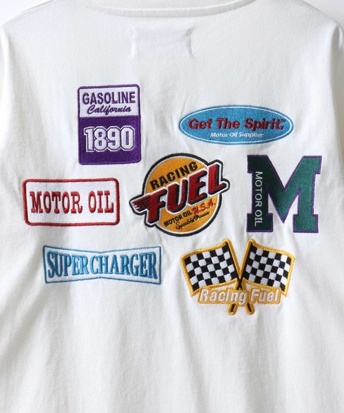 76(セブンティシックス)の「76Lubricants/ナナロクルブリカンツ オーバーサイズ ワッペン刺繍 ヘンリーネック ロンT 長袖Tシャツ(Tシャツ/カットソー・メンズ・ホワイト/ダークグリーン/イエロー/ブラック・L/M)」の18枚目の写真