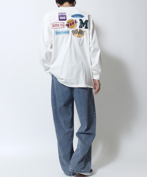 76(セブンティシックス)の「76Lubricants/ナナロクルブリカンツ オーバーサイズ ワッペン刺繍 ヘンリーネック ロンT 長袖Tシャツ(Tシャツ/カットソー・メンズ・ホワイト/ダークグリーン/イエロー/ブラック・L/M)」の22枚目の写真