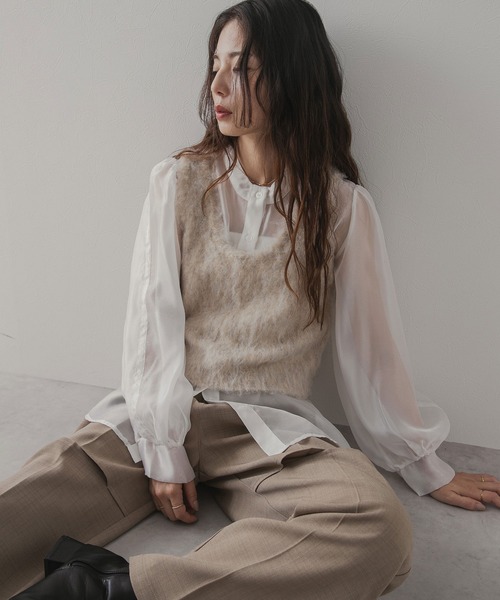 rectangle（レクタングル）の「ミックスシャギーベスト（ベスト・レディース・オレンジ/ブルー/アイボリー・FREE）」の18枚目の写真