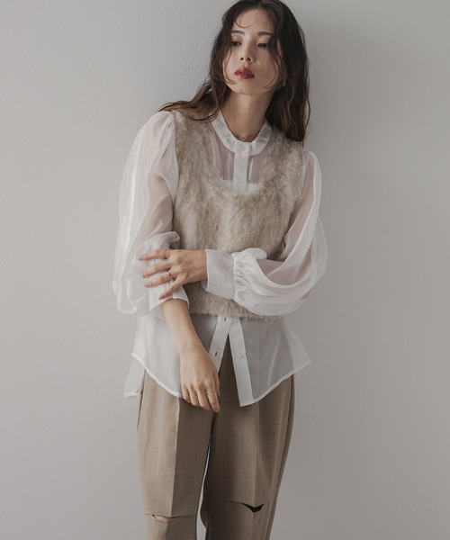 rectangle（レクタングル）の「ミックスシャギーベスト（ベスト・レディース・オレンジ/ブルー/アイボリー・FREE）」の19枚目の写真