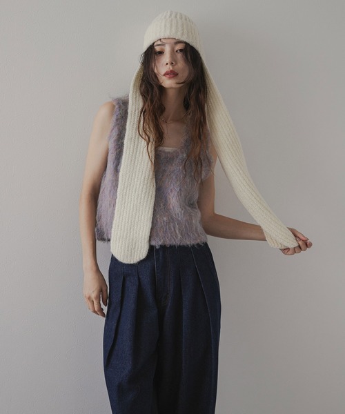 rectangle（レクタングル）の「ミックスシャギーベスト（ベスト・レディース・オレンジ/ブルー/アイボリー・FREE）」の5枚目の写真