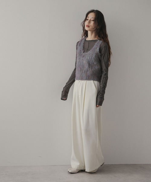 rectangle（レクタングル）の「ミックスシャギーベスト（ベスト・レディース・オレンジ/ブルー/アイボリー・FREE）」の7枚目の写真