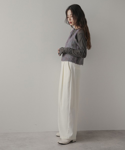 rectangle（レクタングル）の「ミックスシャギーベスト（ベスト・レディース・オレンジ/ブルー/アイボリー・FREE）」の11枚目の写真