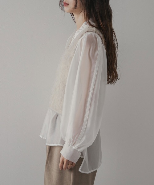 rectangle（レクタングル）の「ミックスシャギーベスト（ベスト・レディース・オレンジ/ブルー/アイボリー・FREE）」の16枚目の写真