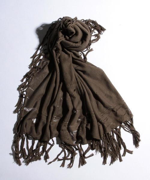 MONKEY TIME（モンキータイム）の「＜monkey time＞ アフガンストール◆（ストール/ショール・メンズ・ダークグレー/オリーブ・フリー）」の2枚目の写真