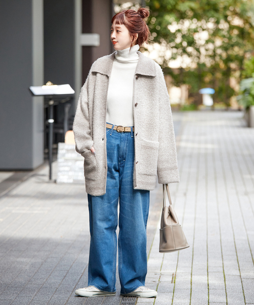 B.C STOCK（ベーセーストック）の「手洗い可 / ツイード調パイルニットジャケット（カーディガン/ボレロ・レディース・ブラック/ベージュ系その他・FREE）」の22枚目の写真