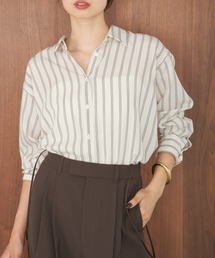 IENA | リヨセルストライプレギュラーシャツ(シャツ/ブラウス)