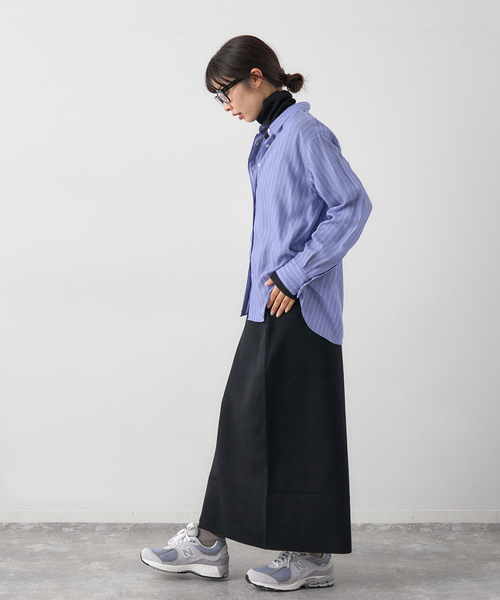 IENA（イエナ）の「リヨセルストライプレギュラーシャツ（シャツ/ブラウス・レディース・ブルー/アイボリー・FREE）」の18枚目の写真