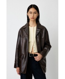 MOUSSY(}EW[)́y25NAWVzF/LEATHER 70s HALF R[g(̑AE^[)