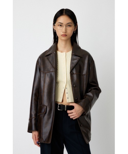 MOUSSY(マウジー)の「F/LEATHER 70s HALF コート(その他アウター・レディース・ブラウン・FREE)」の2枚目の写真