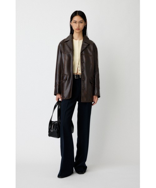 MOUSSY(マウジー)の「F/LEATHER 70s HALF コート(その他アウター・レディース・ブラウン・FREE)」の4枚目の写真