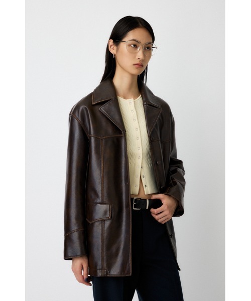25年AW新作】F/LEATHER 70s HALF コート（その他アウター）｜MOUSSY