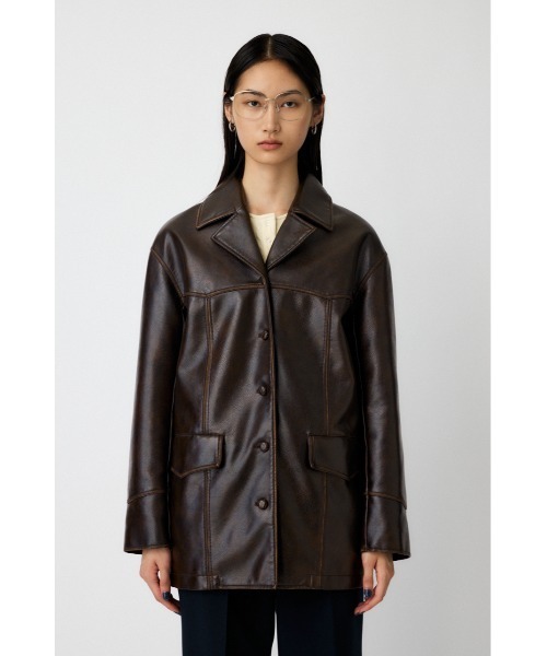 25年AW新作】F/LEATHER 70s HALF コート（その他アウター）｜MOUSSY