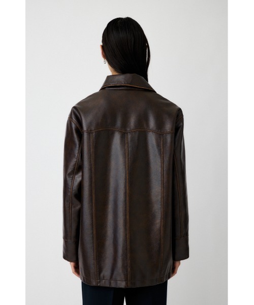 MOUSSY(マウジー)の「F/LEATHER 70s HALF コート(その他アウター・レディース・ブラウン・FREE)」の9枚目の写真