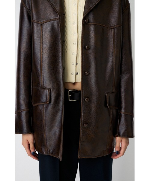MOUSSY(マウジー)の「F/LEATHER 70s HALF コート(その他アウター・レディース・ブラウン・FREE)」の11枚目の写真