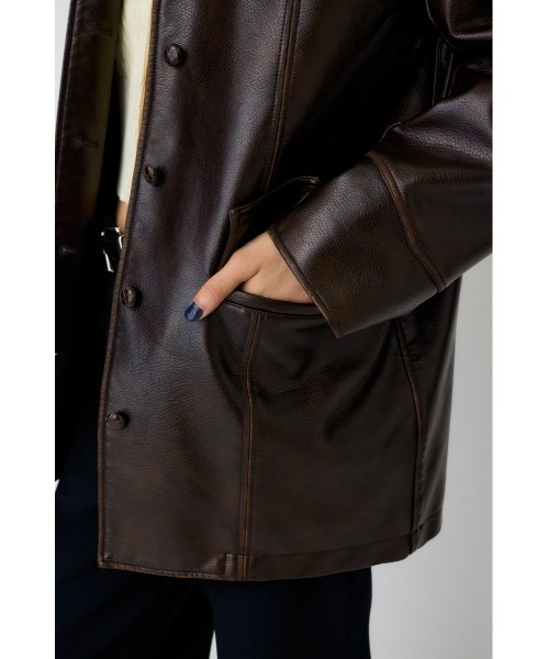 MOUSSY(マウジー)の「F/LEATHER 70s HALF コート(その他アウター・レディース・ブラウン・FREE)」の13枚目の写真