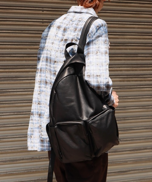 MR.OLIVE（ミスターオリーブ）の「MR.OLIVE/ミスターオリーブ WATERPROOF LIGHT LEATHER URBAN DAY PACK バックパック（バックパック/リュック・メンズ・ブラック・FREE）」の18枚目の写真