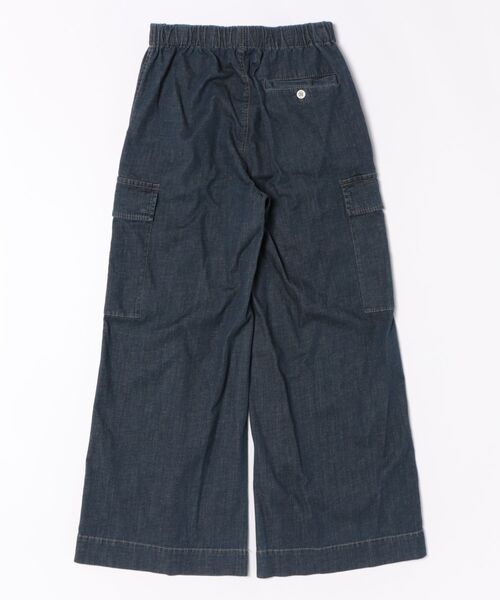 H.A.K（ハク）の「スーピマリネンラミー　ライトオンスストレッチデニムワイドカーゴパンツ（デニムパンツ・レディース・ブルー/ネイビー・2/1）」の3枚目の写真