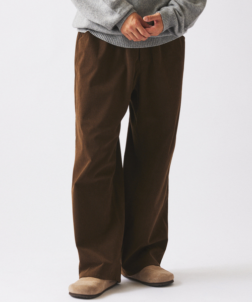 JOURNAL STANDARD relume（ジャーナルスタンダード　レリューム）の「TECH ”SOLOTEX(R)” コーデュロイ ウォッシャブル スクエア イージーパンツ（スラックス・メンズ・ブラウン/ナチュラル/チャコールグレー/カーキ/ブラック・LARGE/MEDIUM）」の3枚目の写真