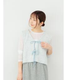 Te chichi TERRASSE | ポンポンヤーンニットショートベスト(ベスト)
