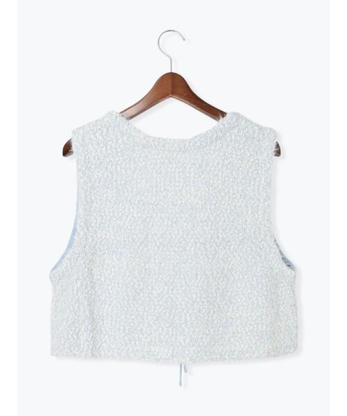 Te chichi TERRASSE（テチチテラス）の「ポンポンヤーンニットショートベスト（ベスト・レディース・ブルー/チャコールグレー/ベージュ/グレー・F）」の13枚目の写真