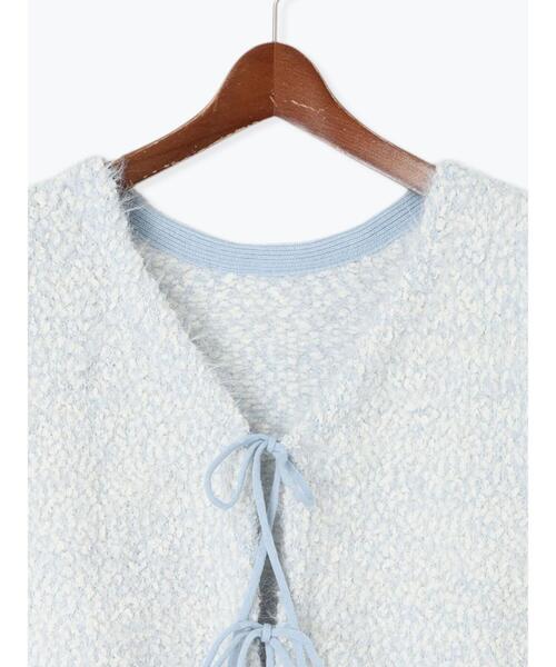 Te chichi TERRASSE（テチチテラス）の「ポンポンヤーンニットショートベスト（ベスト・レディース・ブルー/チャコールグレー/ベージュ/グレー・F）」の14枚目の写真