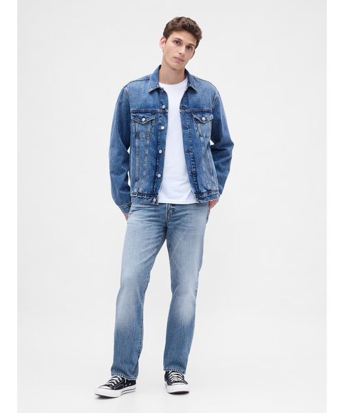 GAP（ギャップ）の「リラックスフィット ストレートデニム（デニムパンツ・メンズ・ライトインディゴブルー・32W 30L/30W 30L/29W 30L/28W 30L/36W 32L/34W 32L/33W 32L/32W 32L/31W 32L/31W 30L）」の2枚目の写真