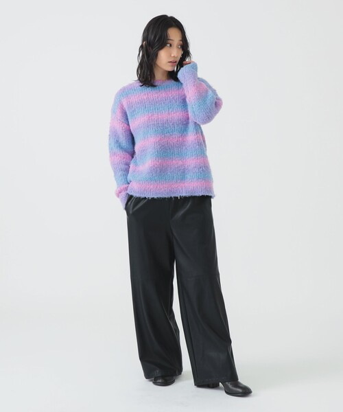 B:MING by BEAMS（ビーミングバイビームス）の「グラデーション ニット (手洗い可)（ニット/セーター・レディース・ケリーグリーン/パープル/ブルー・ONE SIZE）」の5枚目の写真
