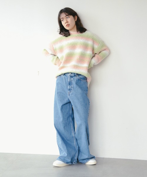 B:MING by BEAMS(ビーミングバイビームス)の「グラデーション ニット(ニット/セーター・レディース・ケリーグリーン/パープル/ブルー・ONE SIZE)」の4枚目の写真