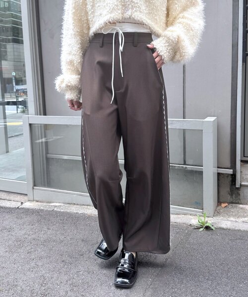 mline（エムライン）の「[mline]レイヤード スラックス（その他パンツ・レディース・チャコールグレー/ベージュ/ブラウン・1/2）」の21枚目の写真