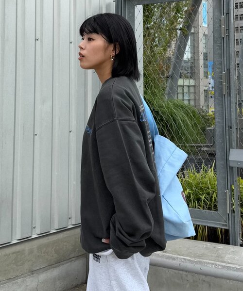 CIAOPANIC TYPY(チャオパニックティピー)の「【ユニセックス】SUITCH RECORDビックシルエット加工スウェット(スウェット・メンズ・グレー/ブラック系その他/ブラック系その他2/ライトグレー・MEDIUM/LARGE)」の21枚目の写真