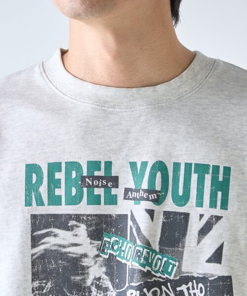 CIAOPANIC TYPY(チャオパニックティピー)の「【ユニセックス】SUITCH RECORDビックシルエット加工スウェット(スウェット・メンズ・グレー/ブラック系その他/ブラック系その他2/ライトグレー・MEDIUM/LARGE)」の10枚目の写真