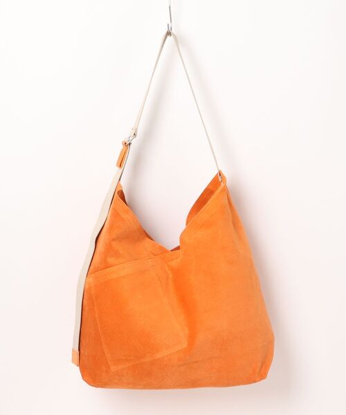 hobo（ホーボー）の「【hobo / ホーボー】 AZUMA SHOULDER BAG M PIG SUEDE（ショルダーバッグ・メンズ・グリーン/ダークブラウン/チャコール/オレンジ・FREE）」の9枚目の写真