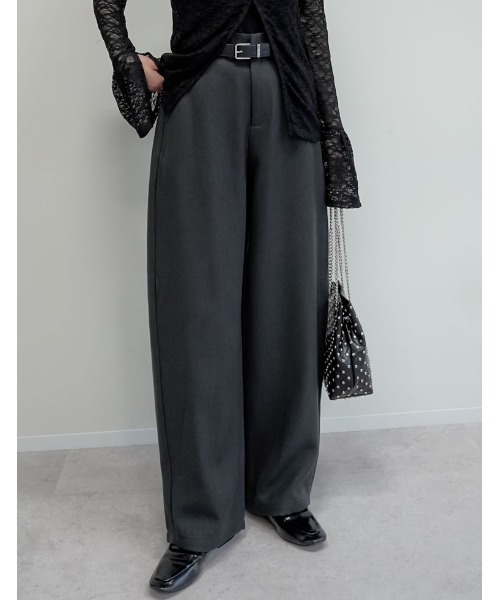 アルガンオイル加工][低身長/高身長サイズ有]微起毛ツイルカーブパンツ