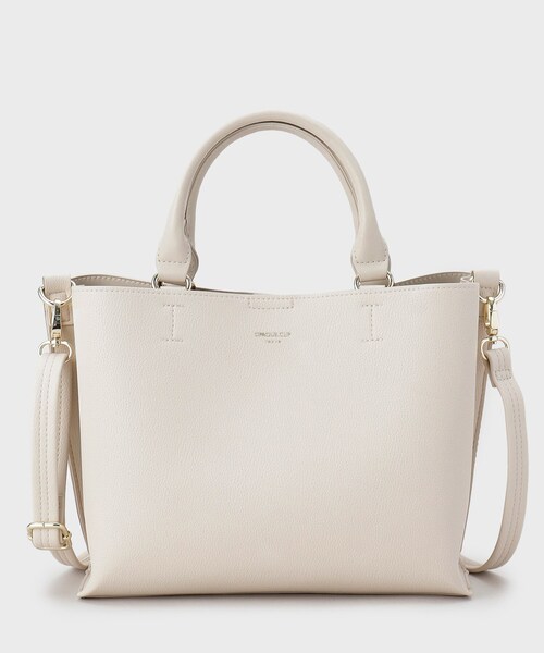 OPAQUE.CLIP（オペークドットクリップ）の「【2WAY/人間工学】ソフトシュリンク合皮ミドルサイズトートバッグ（トートバッグ・レディース・ベージュ/アイボリー/ブラック・00）」の10枚目の写真