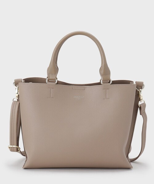 OPAQUE.CLIP（オペークドットクリップ）の「【2WAY/人間工学】ソフトシュリンク合皮ミドルサイズトートバッグ（トートバッグ・レディース・ベージュ/アイボリー/ブラック・00）」の12枚目の写真