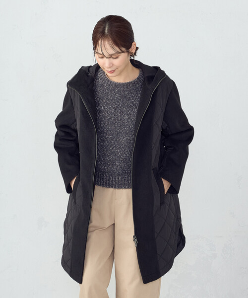 COMME CA ISM(コムサイズム)の「コンビネーションキルトコート(その他アウター・レディース・ブラック/クリーム/ベージュ・FREE)」の22枚目の写真