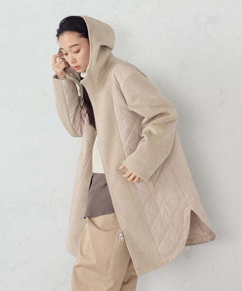 COMME CA ISM(コムサイズム)の「コンビネーションキルトコート(その他アウター・レディース・ブラック/クリーム/ベージュ・FREE)」の20枚目の写真