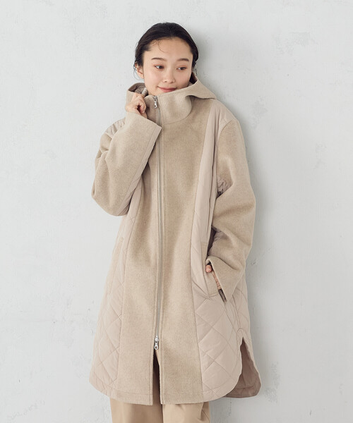 COMME CA ISM(コムサイズム)の「コンビネーションキルトコート(その他アウター・レディース・ブラック/クリーム/ベージュ・FREE)」の21枚目の写真