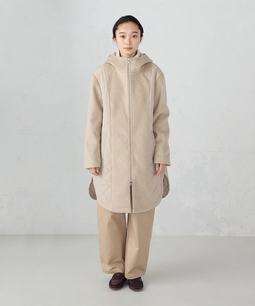 COMME CA ISM(コムサイズム)の「コンビネーションキルトコート(その他アウター・レディース・ブラック/クリーム/ベージュ・FREE)」の10枚目の写真