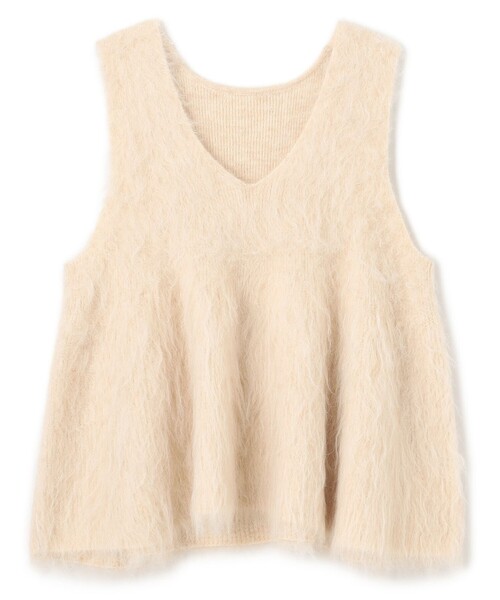 UNFILO(アンフィーロ)の「アルパカシャギー ペプラムジレ(ベスト・レディース・グリーン系/ライトグレー系/ベージュ系/グレー系・MEDIUM/SMALL)」の12枚目の写真