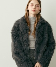 Clum（クルム）の「クロップド丈フェイクファージャケット（その他アウター）」