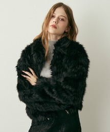 Clum（クルム）の「クロップド丈フェイクファージャケット（その他アウター）」