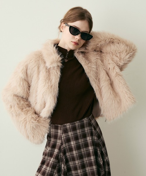 セール】クロップド丈フェイクファージャケット（その他アウター