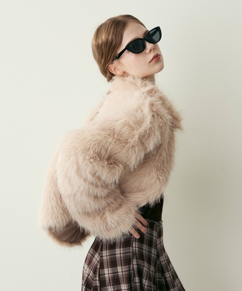 セール】クロップド丈フェイクファージャケット（その他アウター