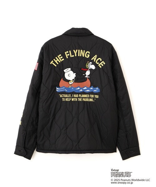 AVIREX（アヴィレックス）の「《AVIREX × PEANUTS》QUILTING JACKET "FLYING ACE" / キルトジャケット "フライングエース" / ピーナッツ / アヴィレックス（ミリタリージャケット・メンズ・ブラック/セージグリーン・LARGE/MEDIUM/XX-LARGE/X-LARGE）」の9枚目の写真