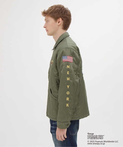 AVIREX（アヴィレックス）の「《AVIREX × PEANUTS》QUILTING JACKET "FLYING ACE" / キルトジャケット "フライングエース" / ピーナッツ / アヴィレックス（ミリタリージャケット・メンズ・ブラック/セージグリーン・LARGE/MEDIUM/XX-LARGE/X-LARGE）」の13枚目の写真